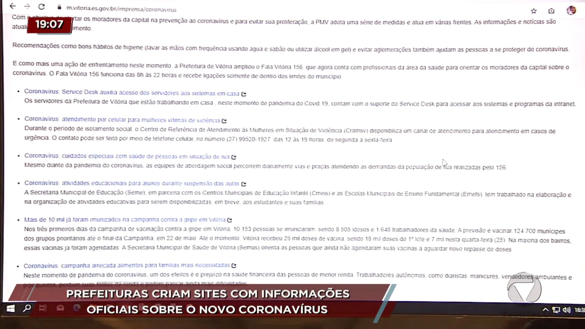 Prefeituras criam sites com informações oficiais do Coronavírus