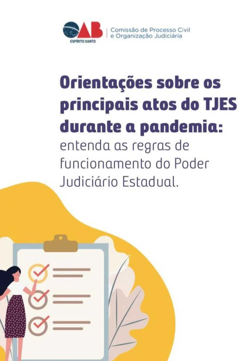 Orientações: OAB-ES cria cartilha com atos normativos do Judiciário Estadual durante a pandemia