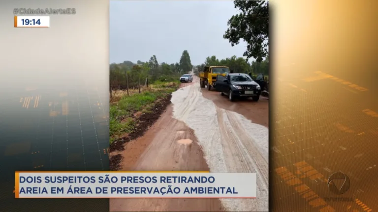 Suspeitos são presos por extração ilegal de areia