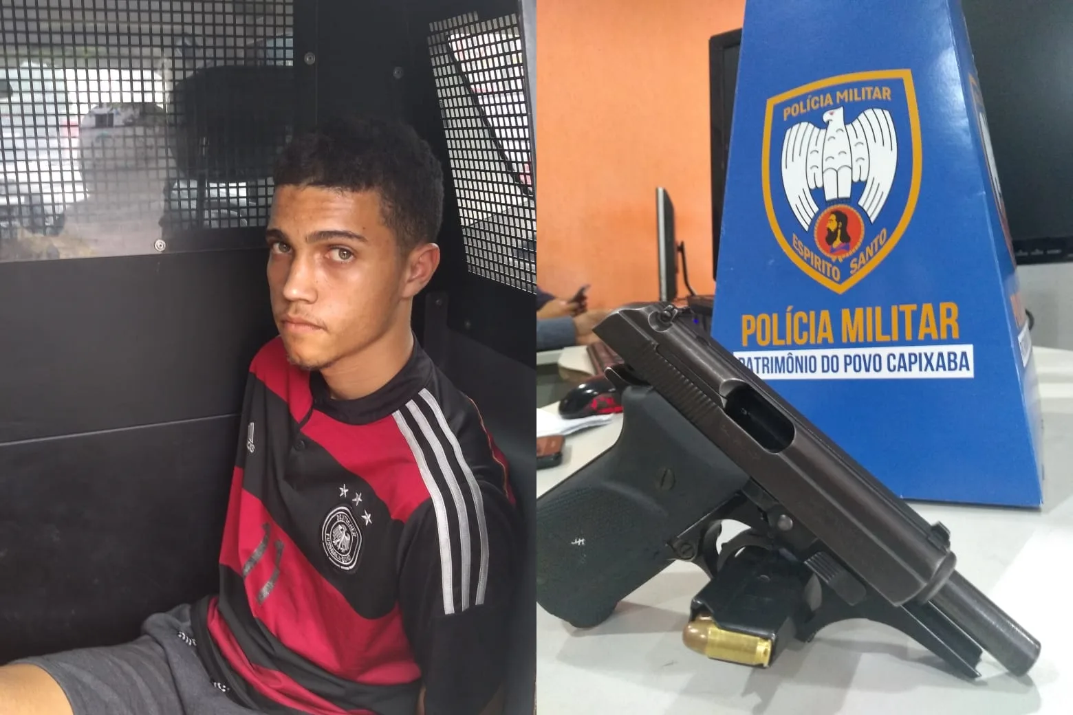 Jovem é preso com pistola e munição dentro de ônibus em Vitória