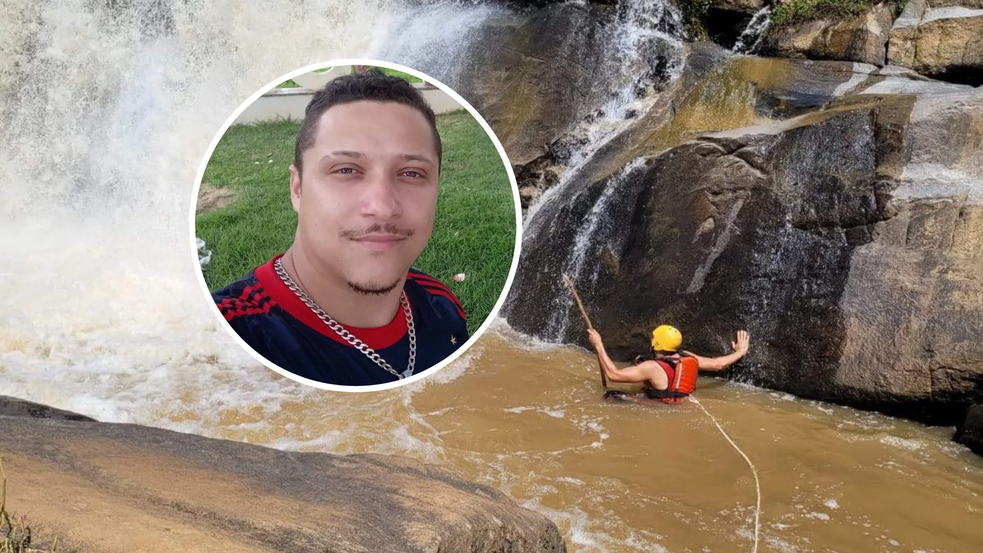 Jovem que caiu em cachoeira no Sul do ES dá informações sobre local onde banhista desapareceu