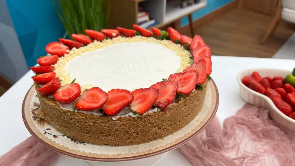 Receita: aprenda a fazer um cheesecake tradicional de chocolate com morango