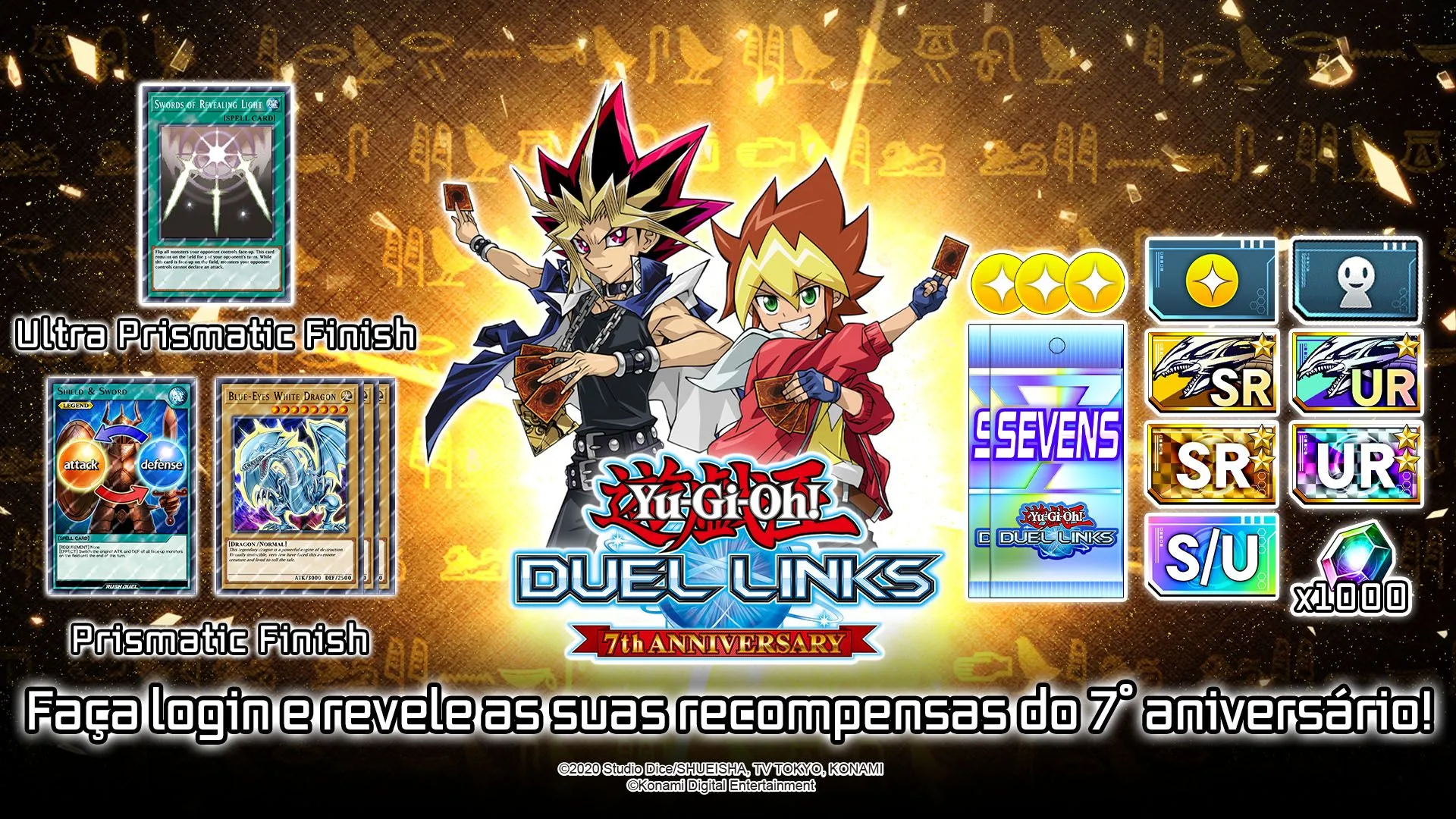 Yu-Gi-Oh! Duel Links faz 7 anos com muitos itens e cartas para os jogadores