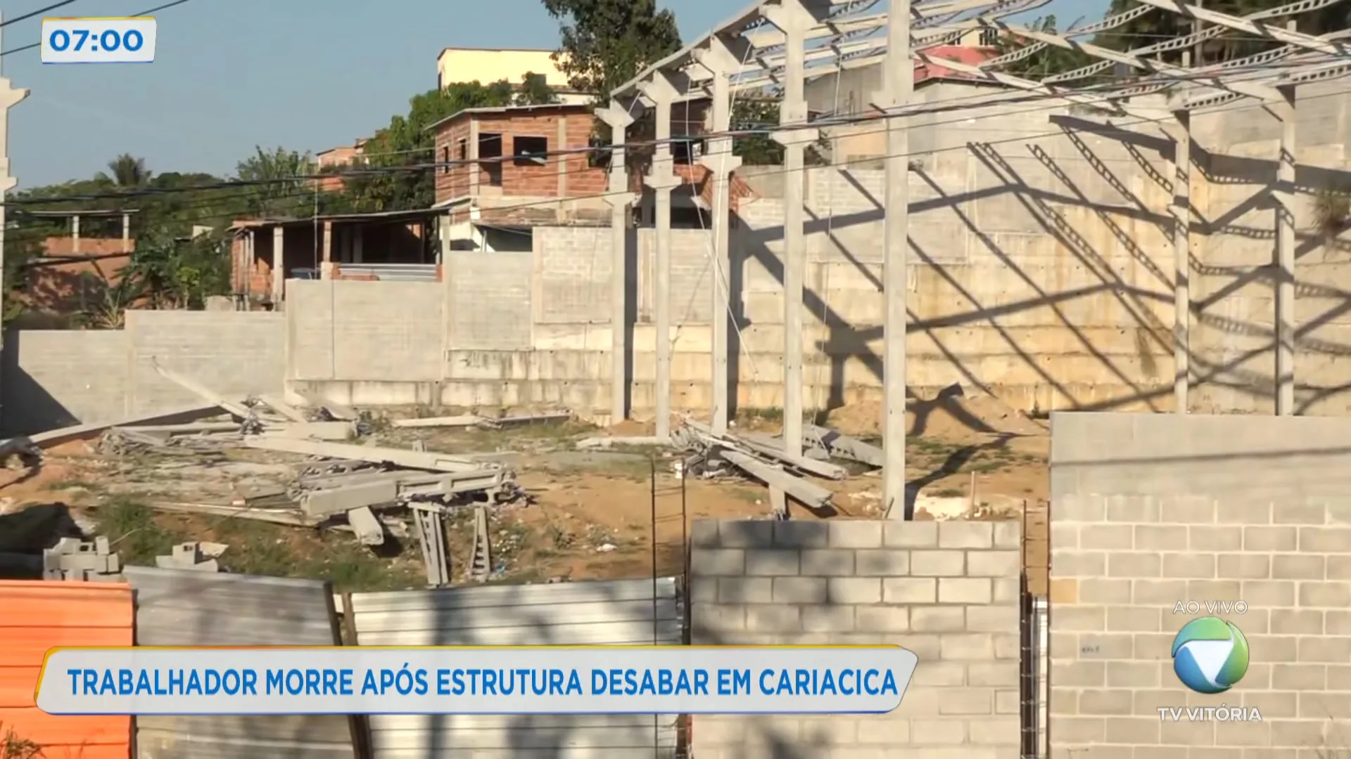 Trabalhador morre após estrutura desabar em Cariacica