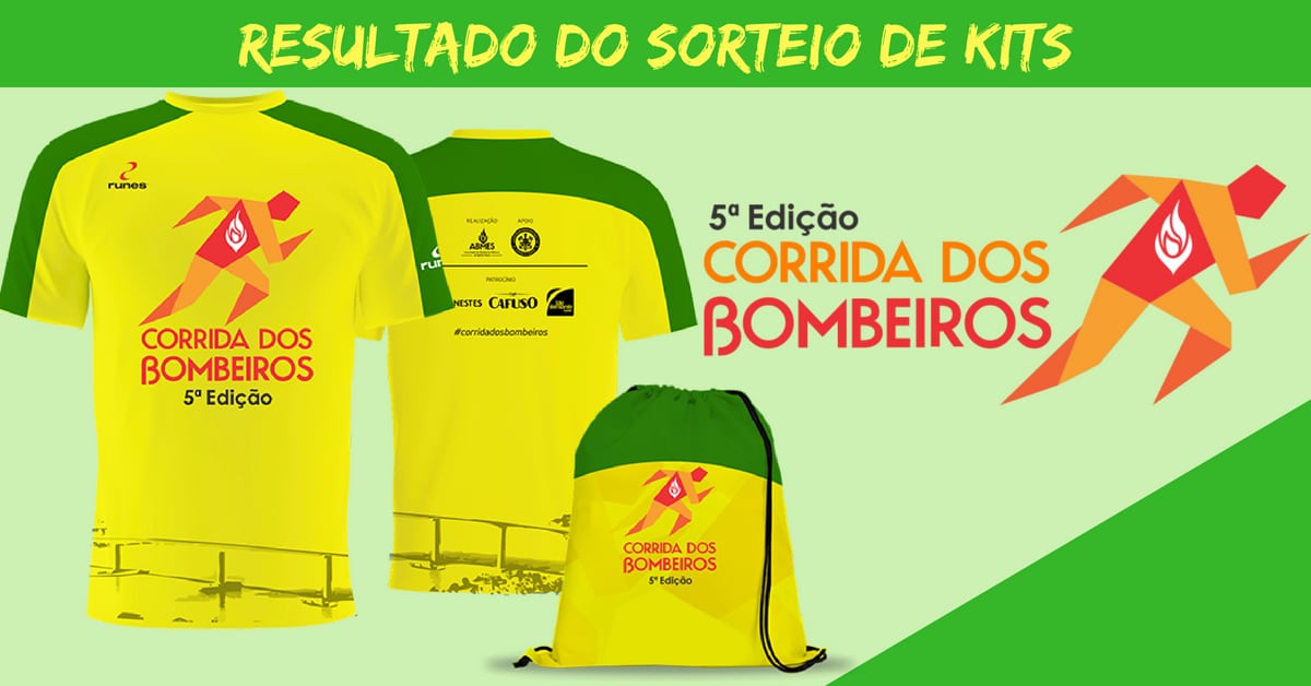 Resultado do sorteio de kits da Corrida dos Bombeiros