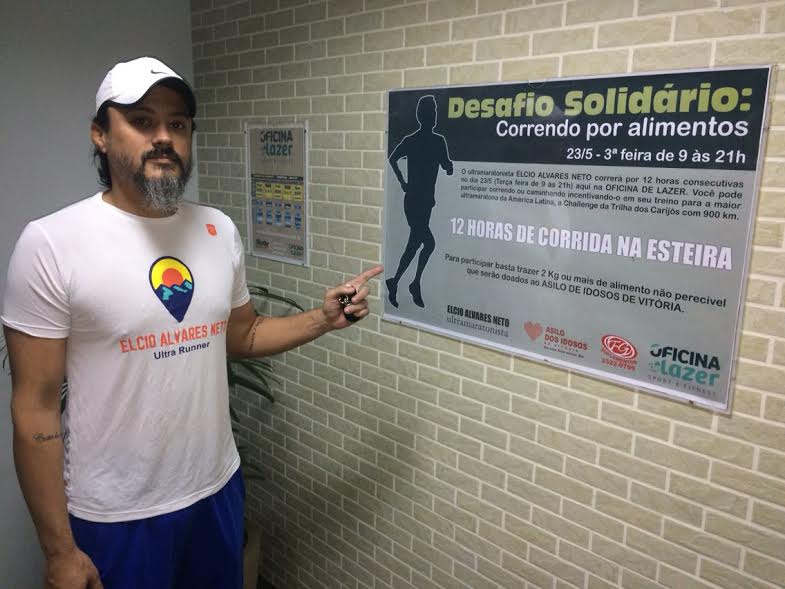 Ultramaratonista vai correr 12 horas na esteira para arrecadar alimentos para o Asilo dos Idosos