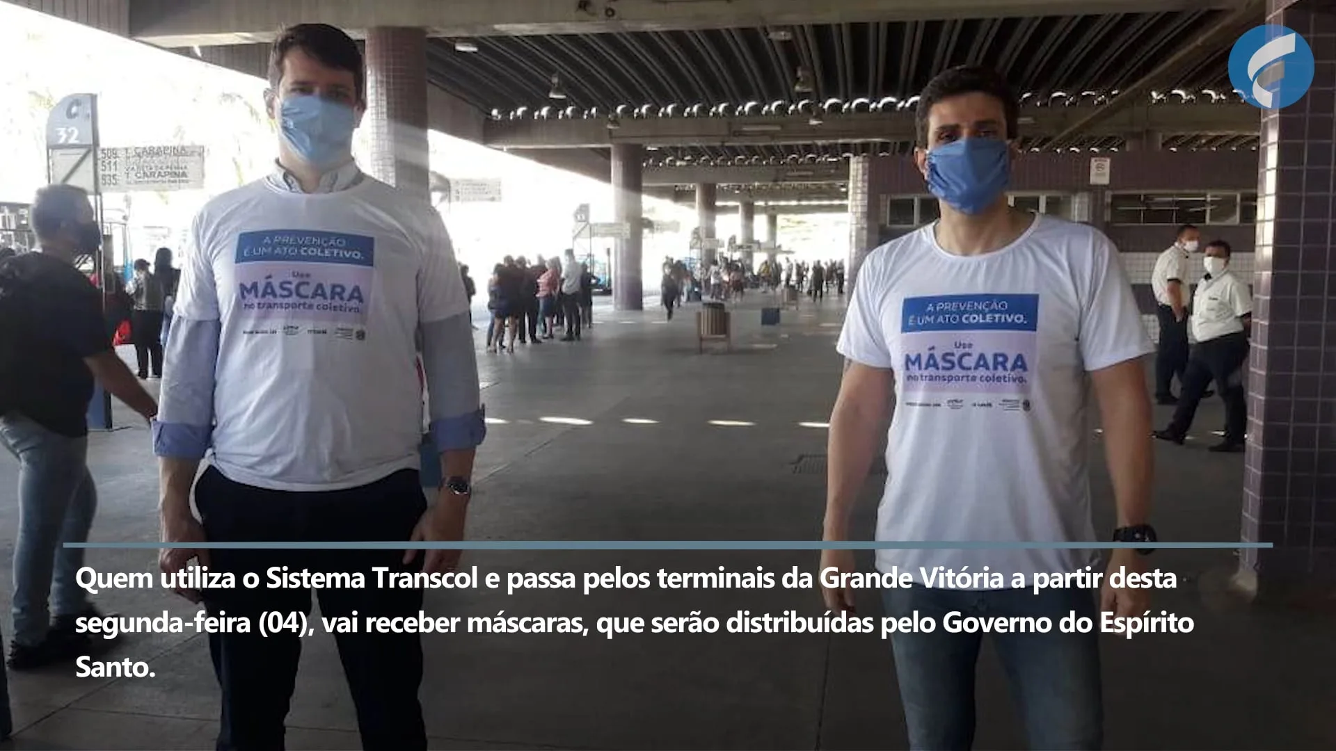 Passageiros começam a receber máscaras nos terminais do Transcol da Grande Vitória