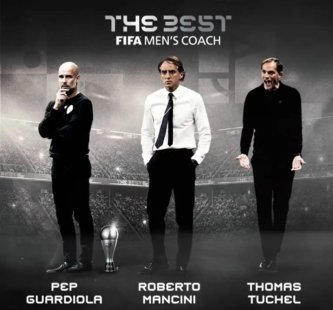 Prêmio da Fifa de melhor técnico tem Guardiola, Tuchel e Mancini como finalistas