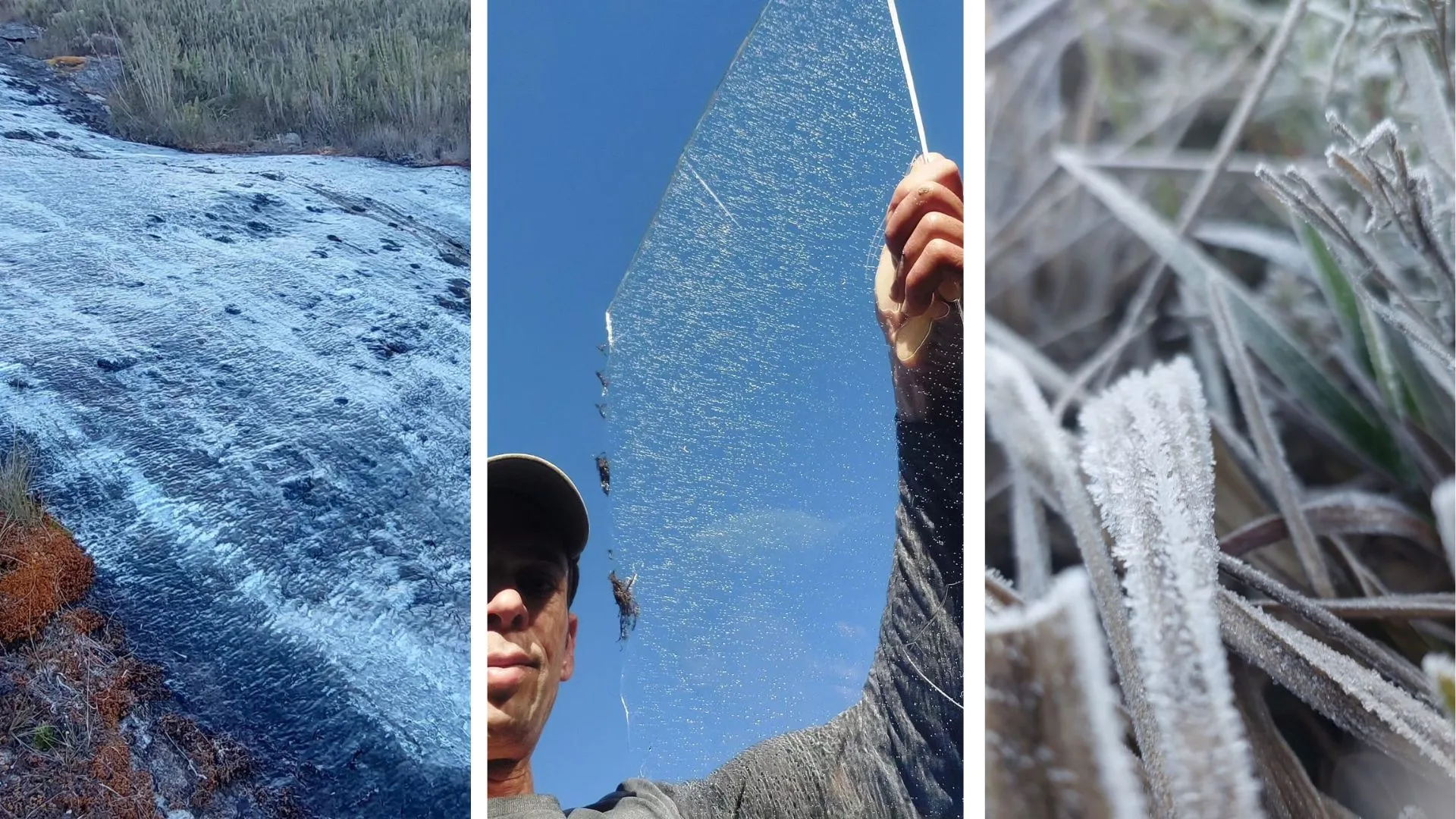 Caparaó gelado! Veja imagens de cascata congelada no ES