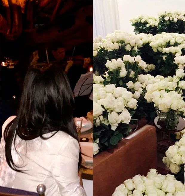 No Brasil, Kim Kardashian ganha flores e serenata de Kanye West, veja!