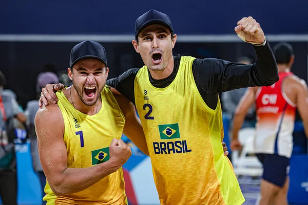 26.10.2023 – Jogos Pan-americanos Santiago 2023 – Vôlei de praia masculino – Semifinal – Brasil (André e George) xChile (Esteban e Marco) – Foto Wander Roberto/COB @wander_imagem