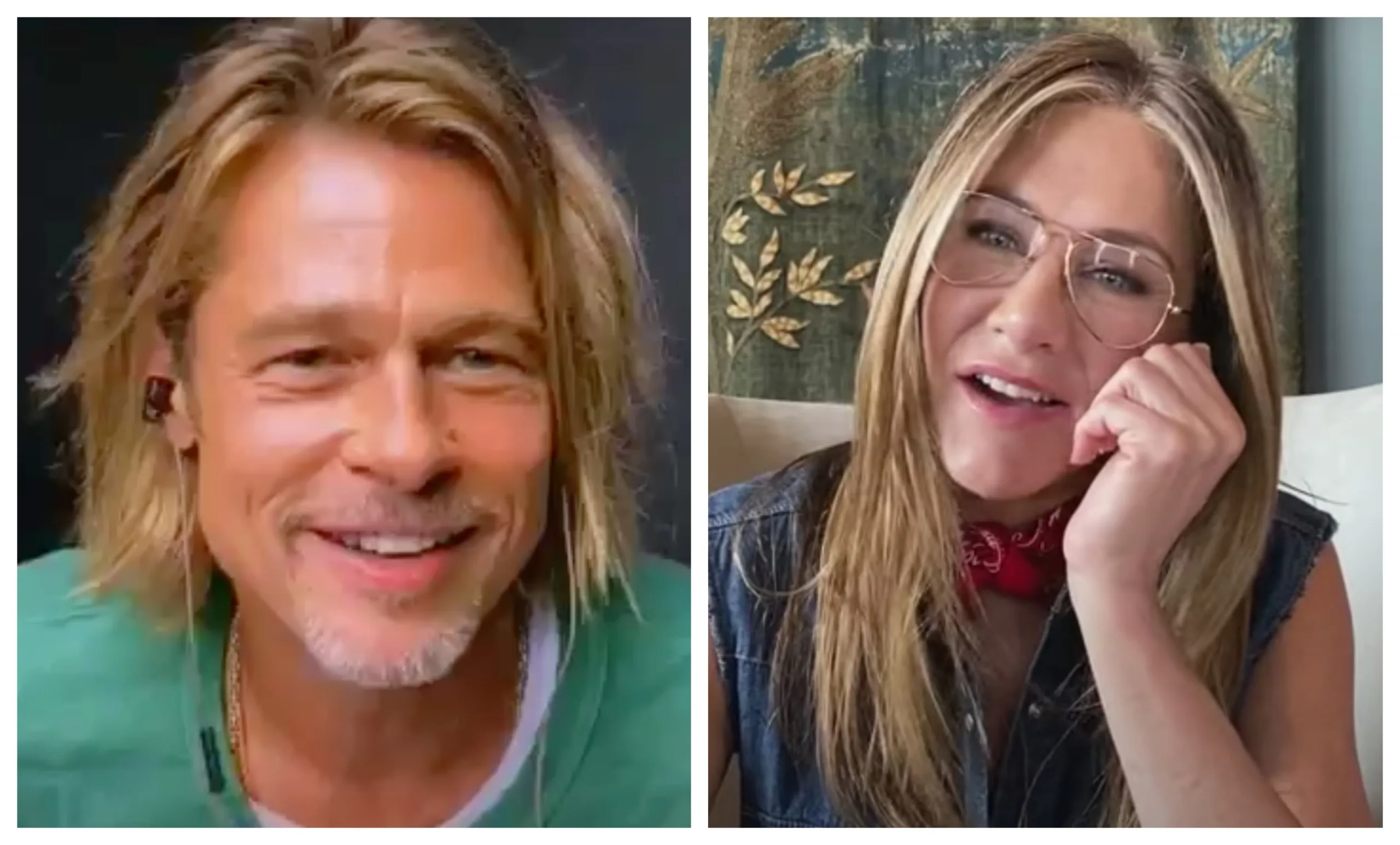 Brad Pitt e Jennifer Aniston contracenam em vídeo da leitura de filme