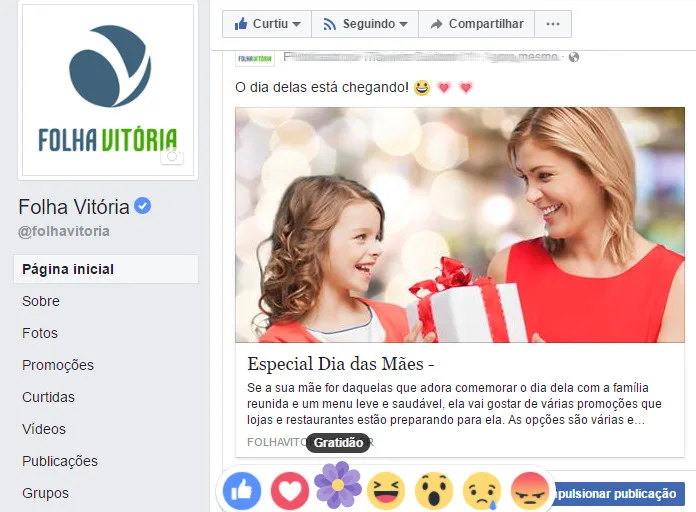 Olha quem voltou! Facebook traz botão de 'gratidão' para o Dia das Mães