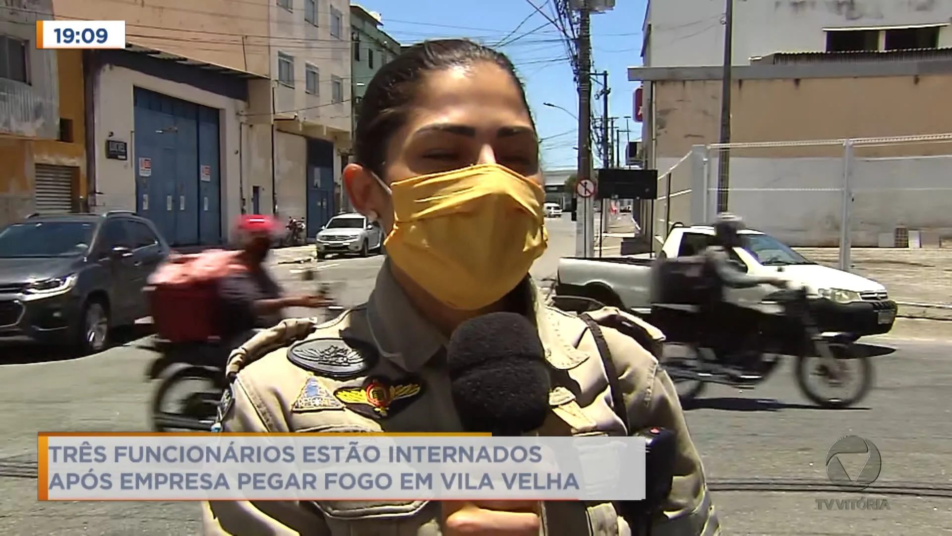 Fogo em empresa manda e três funcionários para o hospital em Vila Velha