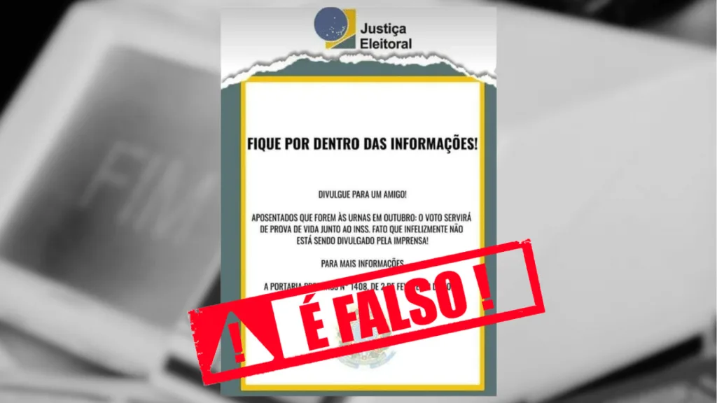 Fake news sobre comprovante de votação eleitoral. Foto: Arte/FolhaVitória