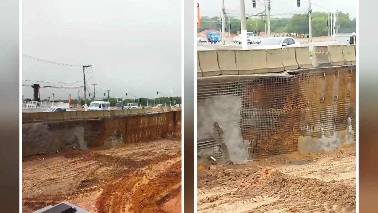 VÍDEO | Prefeitura recua blocos de concreto e descarta risco de queda na Rotatória do Ó