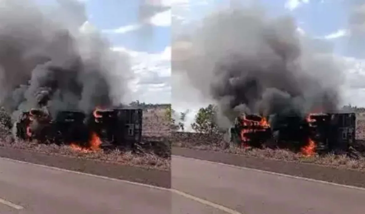 Caminhão do Exército explode em rodovia na fronteira com a Guiana e deixa 2 militares feridos