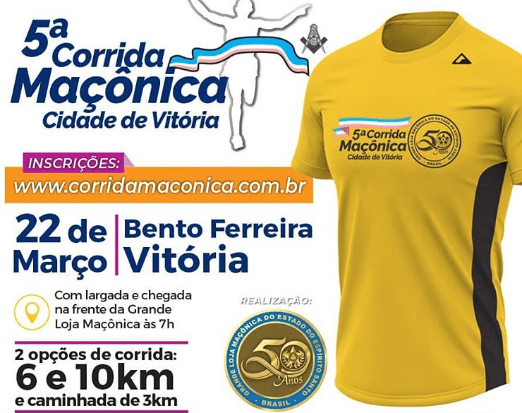 Inscrições continuam abertas para a Corrida Maçônica de Vitória