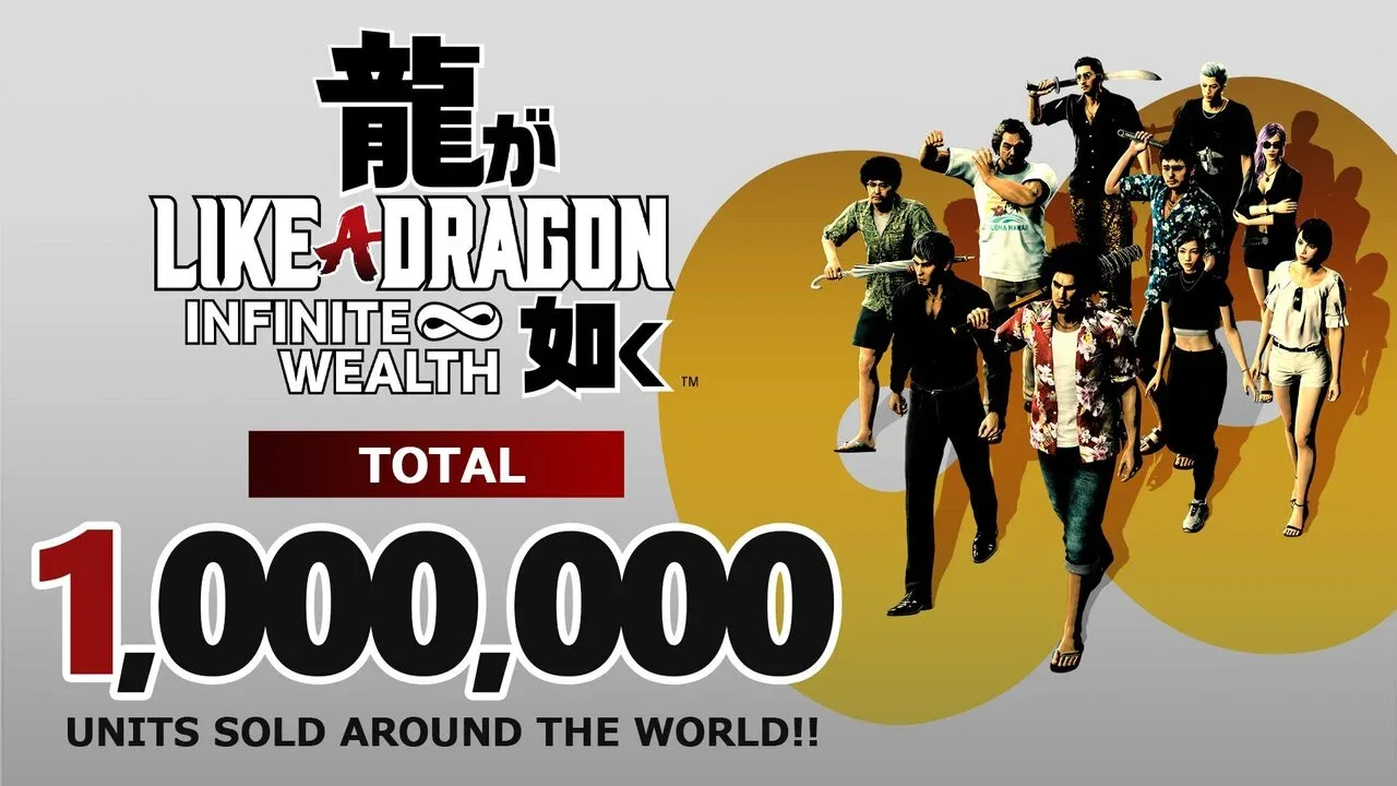 Like a Dragon: Infinite Wealth ultrapassa a marca de um milhão de unidades