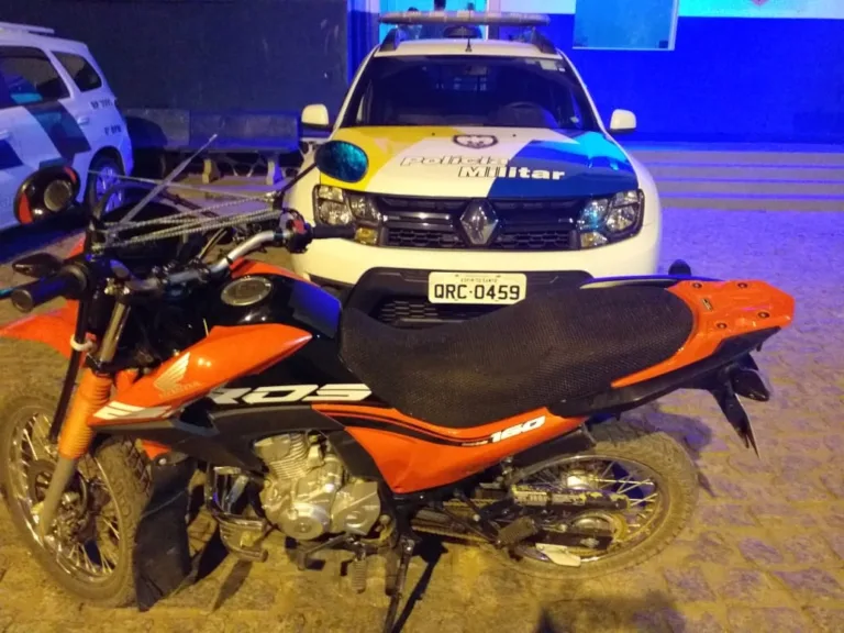 PM recupera motocicleta furtada em Itaguaçu