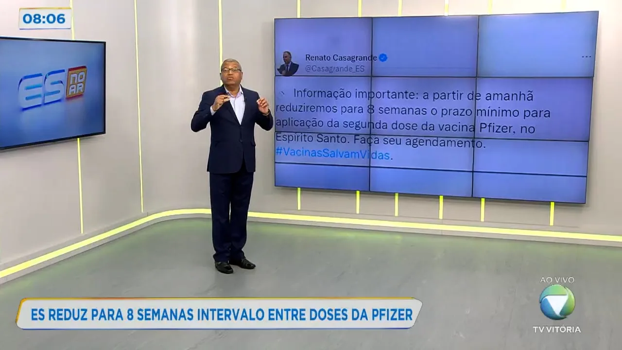 ES reduz para 8 semanas intervalo da Pfizer