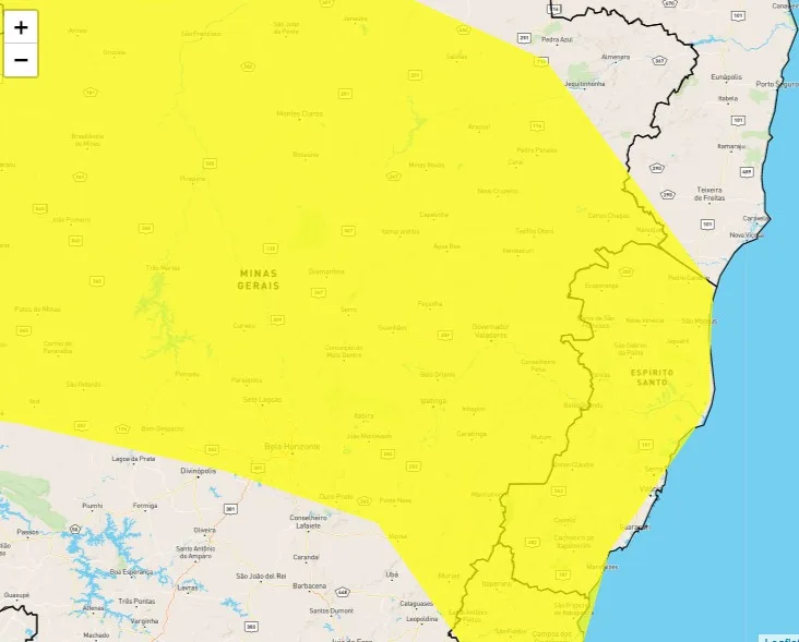 Instituto emite alerta de chuvas intensas para as 78 cidades do ES