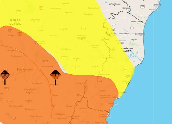 ES tem dois novos alertas de chuvas intensas e ventos fortes nesta terça