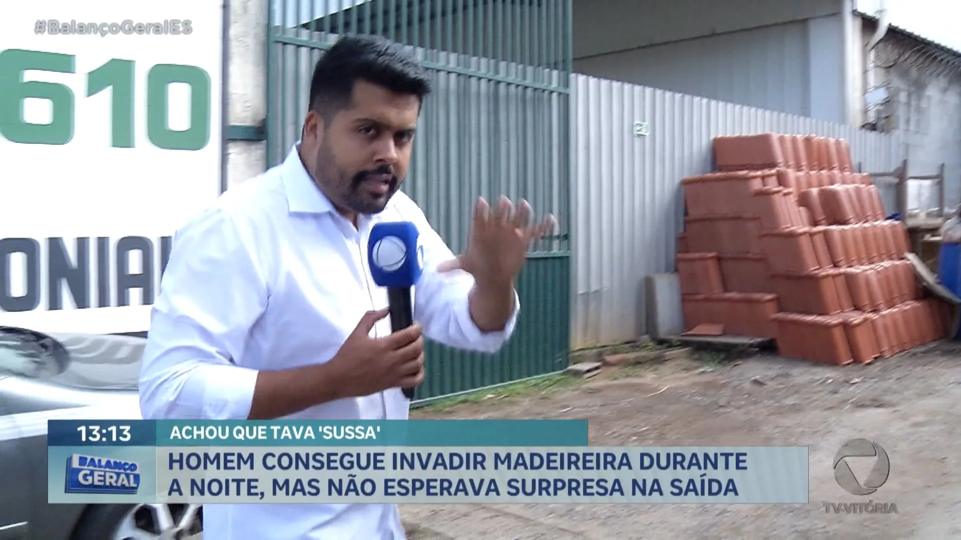 Homem invade madeireira em Viana