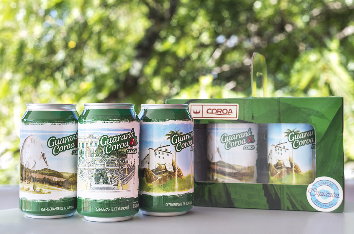 Latas colecionáveis de Guaraná Coroa com pontos turísticos do Espírito Santo lançadas no verão