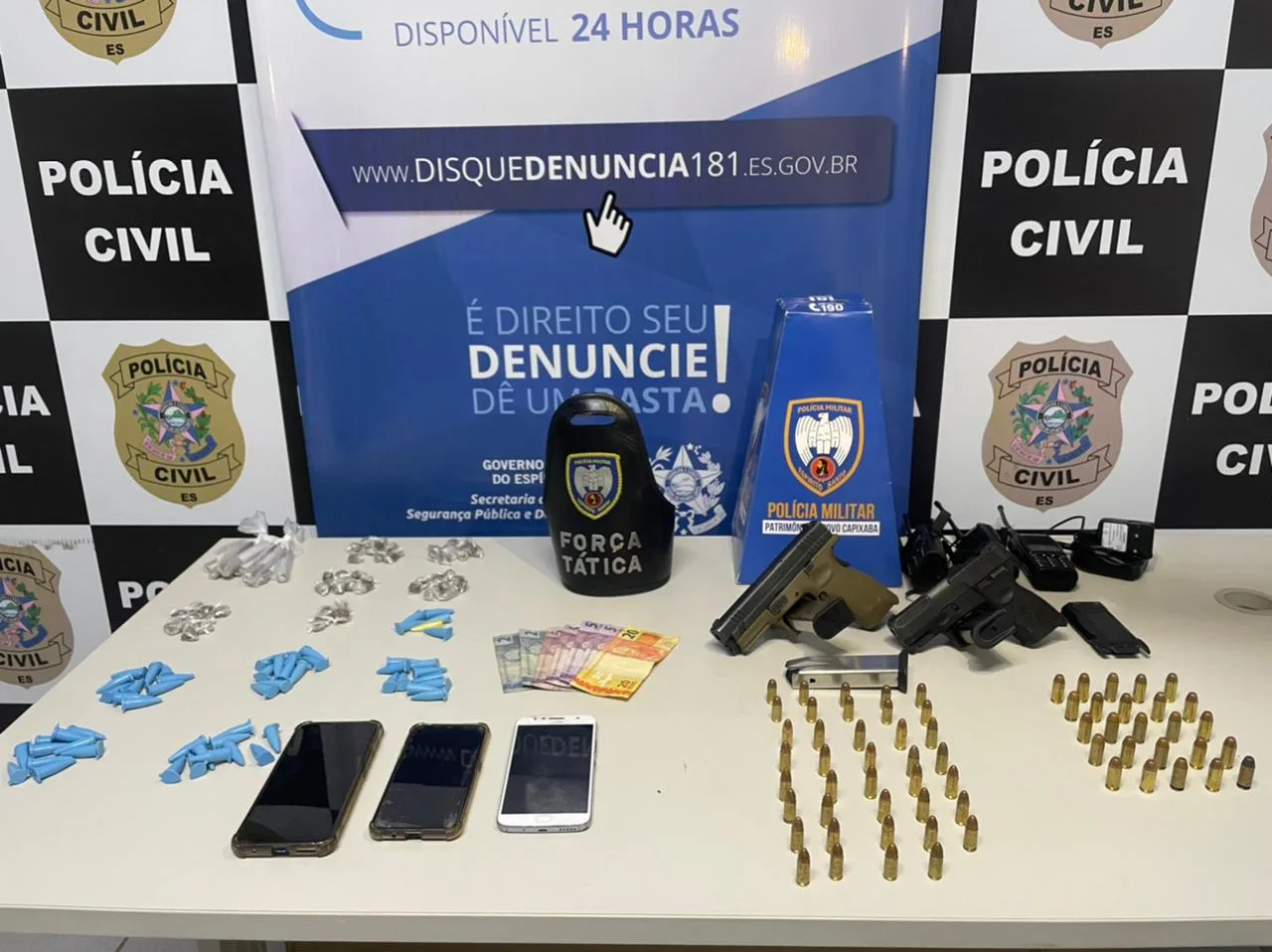 Quatro suspeitos são detidos e um adolescente baleado durante patrulhamento em Vitória