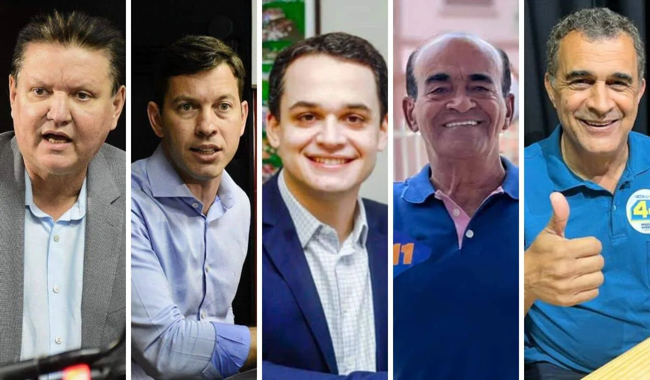 Euclério Sampaio, Arnaldinho Borgo, Lorenzo Pazolini, Doutor Coutinho e Marcos Guerra são alguns dos prefeitos reeleitos. Foto: Montagem Folha Vitória