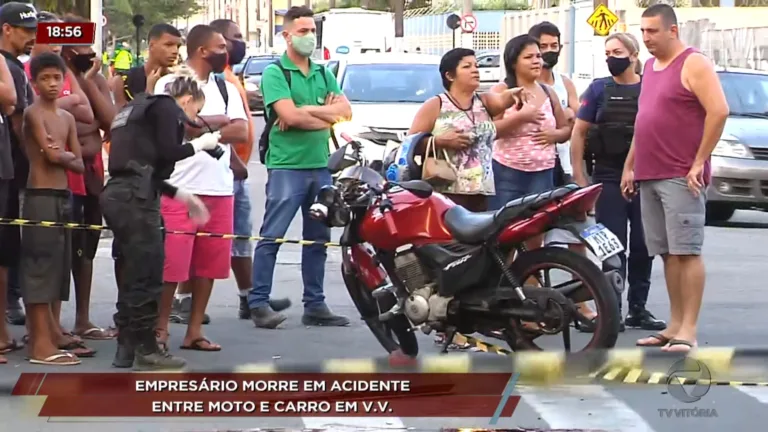 Empresário morre em acidente entre moto e carro em V.V.