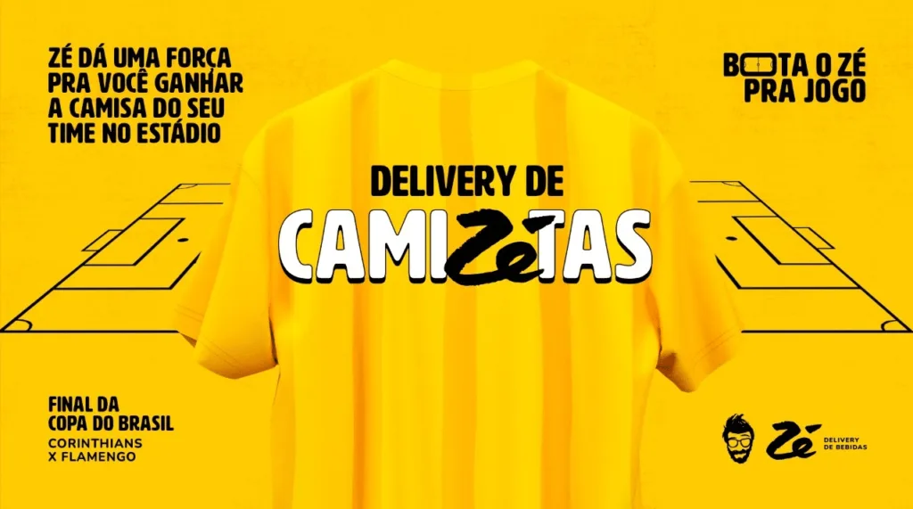 Campanha de Zé Delivery entrega de presente camisas oficiais para torcedores dos clubes finalistas da Copa do Brasil Campanha de Zé Delivery entrega de presente camisas oficiais para torcedores dos clubes finalistas da Copa do Brasil