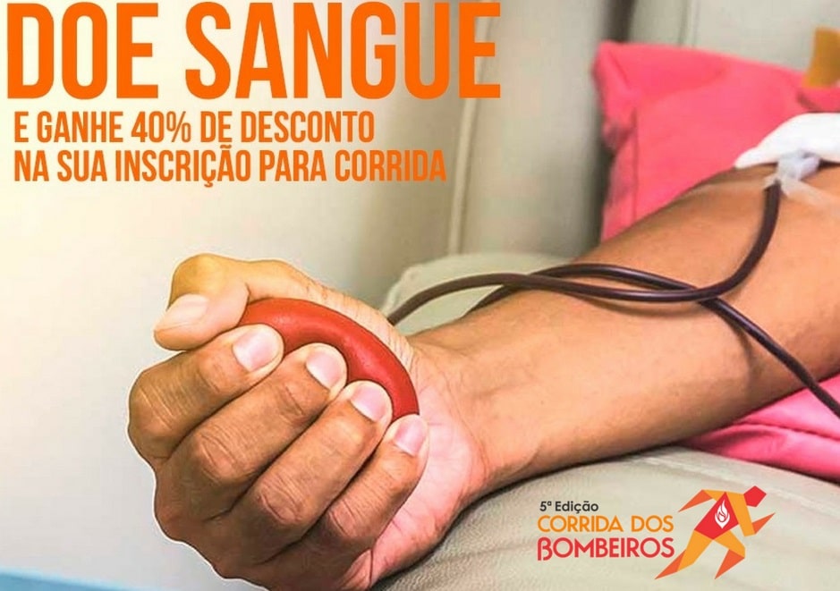 Doe sangue e ganhe 40% de desconto na inscrição da Corrida dos Bombeiros