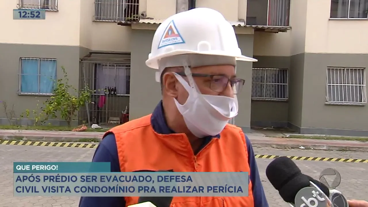 Após prédio ser evacuado, defesa civil realiza perícia