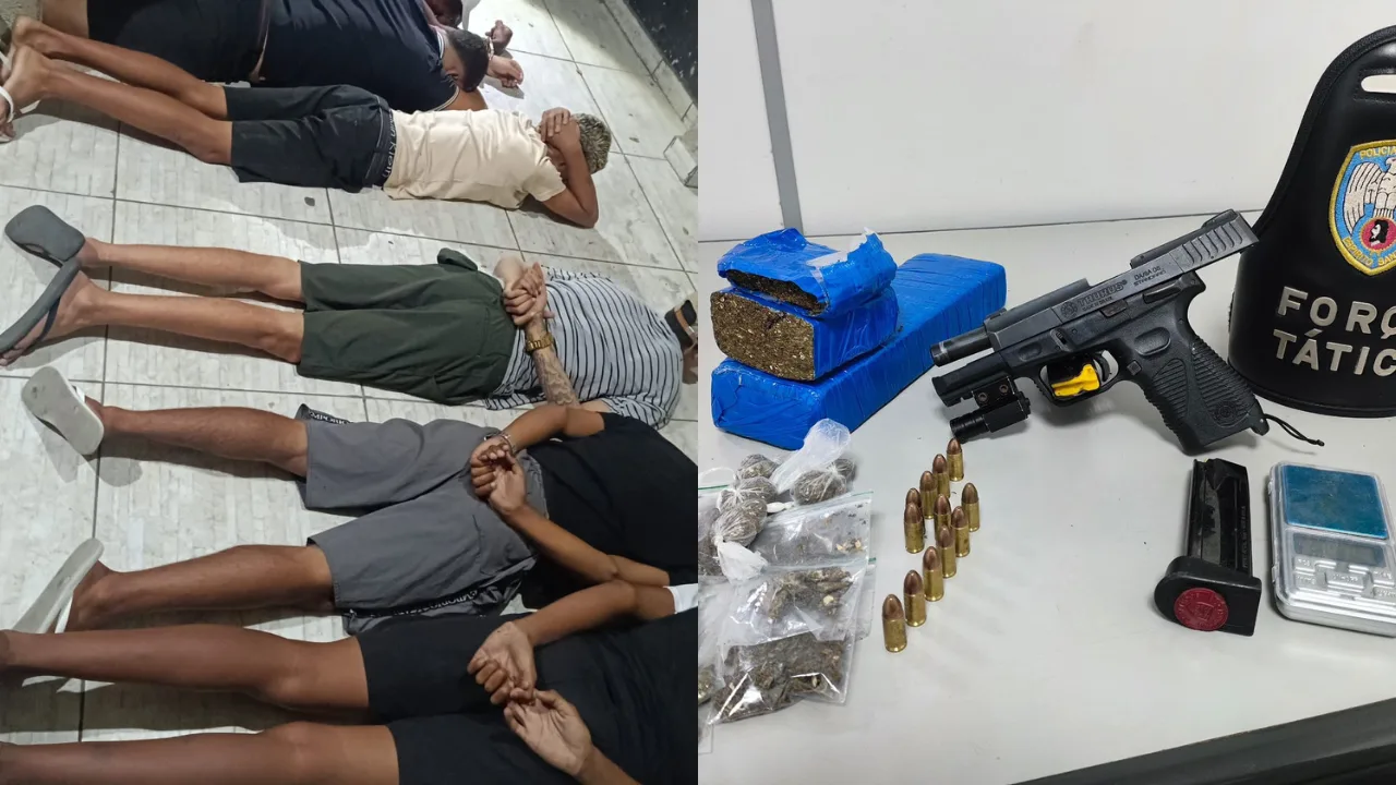 Seis jovens são apreendidos em festa regada a drogas e armas