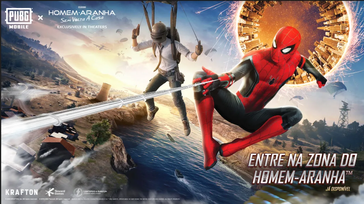 PUBG MOBILE versão 1.8 traz Homem-Aranha: Sem Volta para Casa