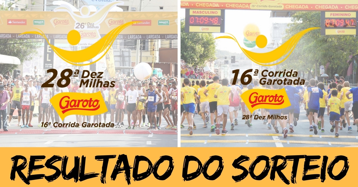 Leitores ganham inscrição da Dez Milhas Garoto e da Corrida Garotada. Veja o resultado do sorteio!