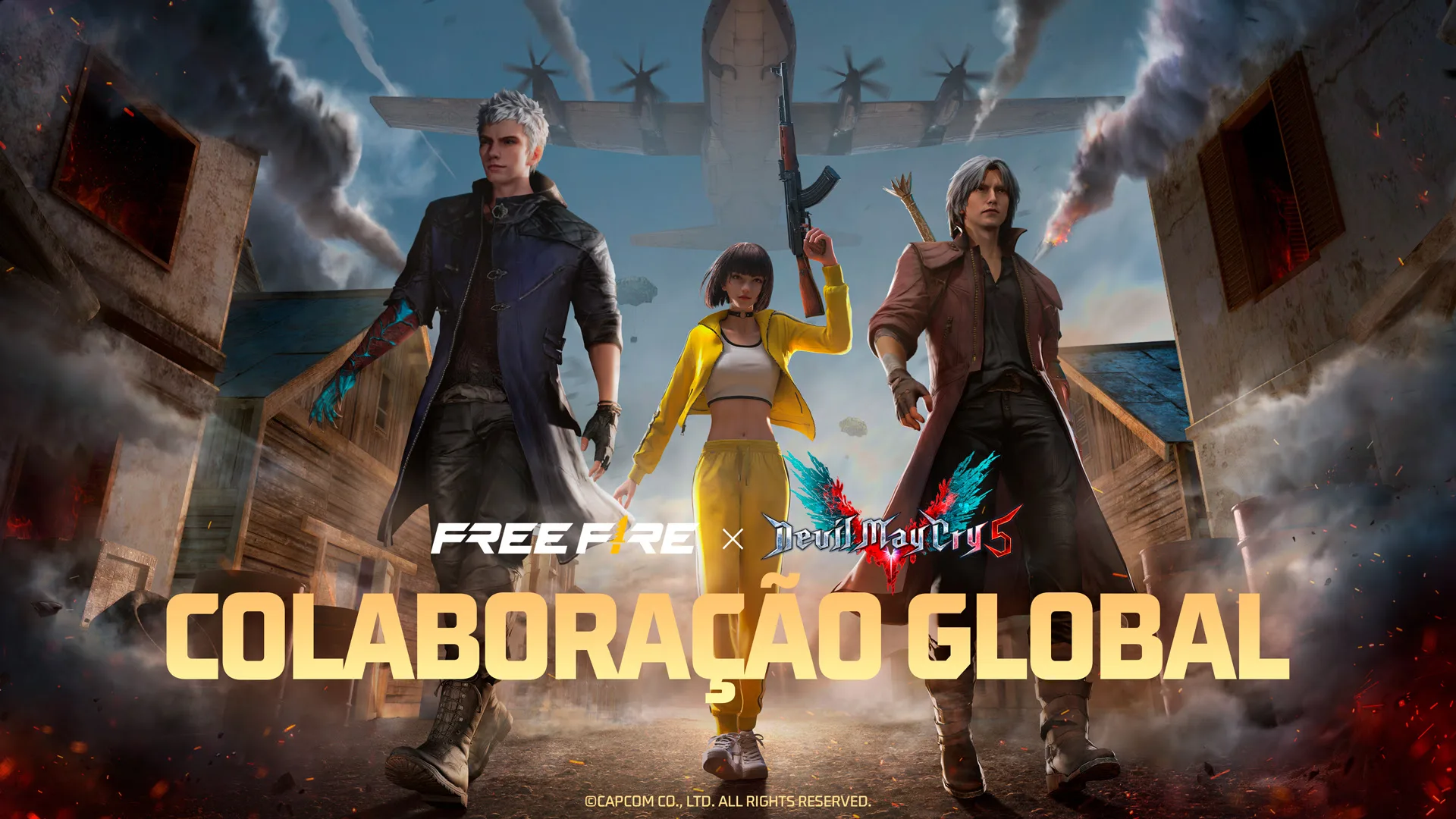 Dante e Nero chegam a Free Fire em collab inédita com Devil May Cry