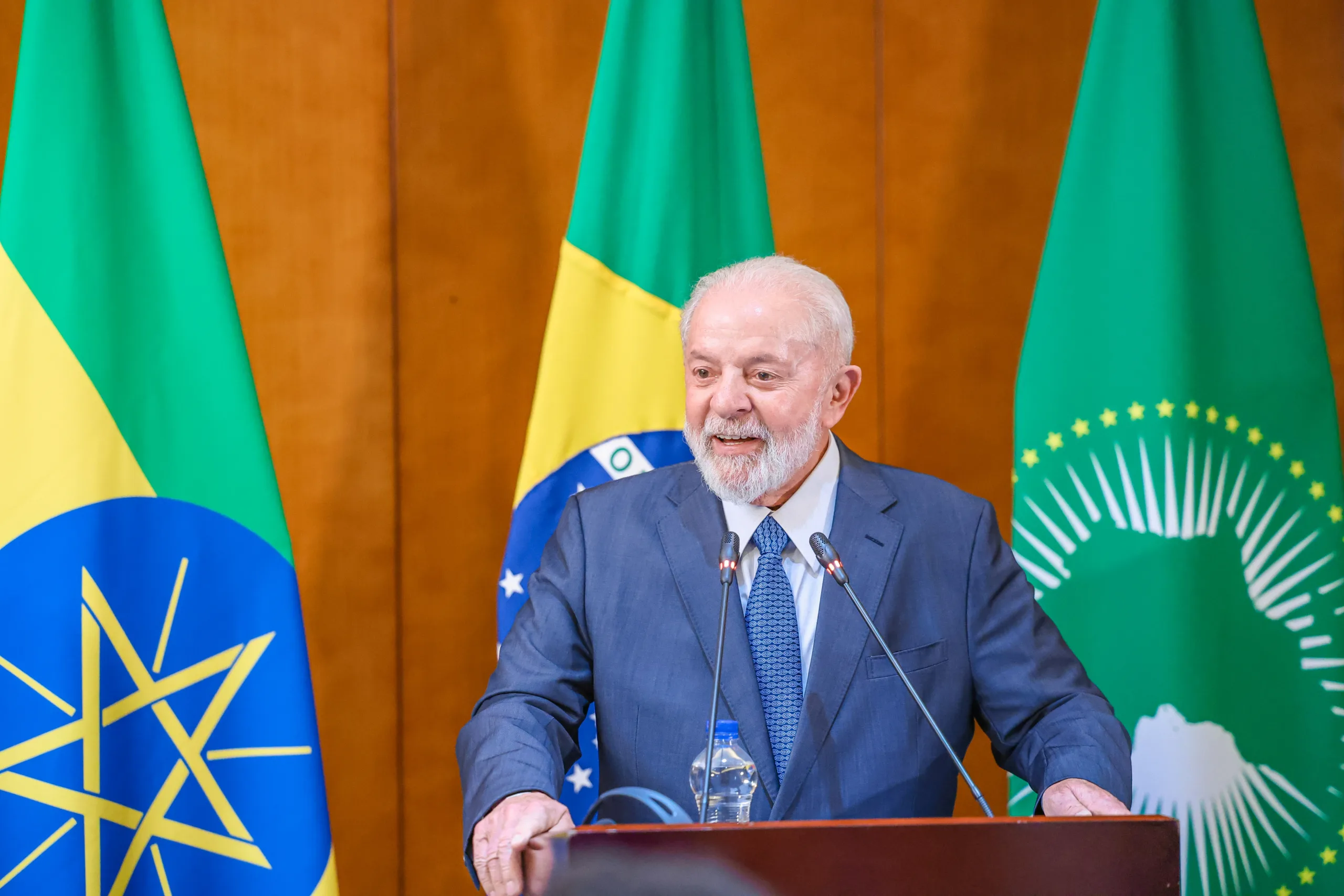 18.02.2024 – Presidente da República, Luiz Inácio Lula da Silva, durante Coletiva de imprensa. Adis Abeba – Etiópia.   Foto: Ricardo Stuckert / PR