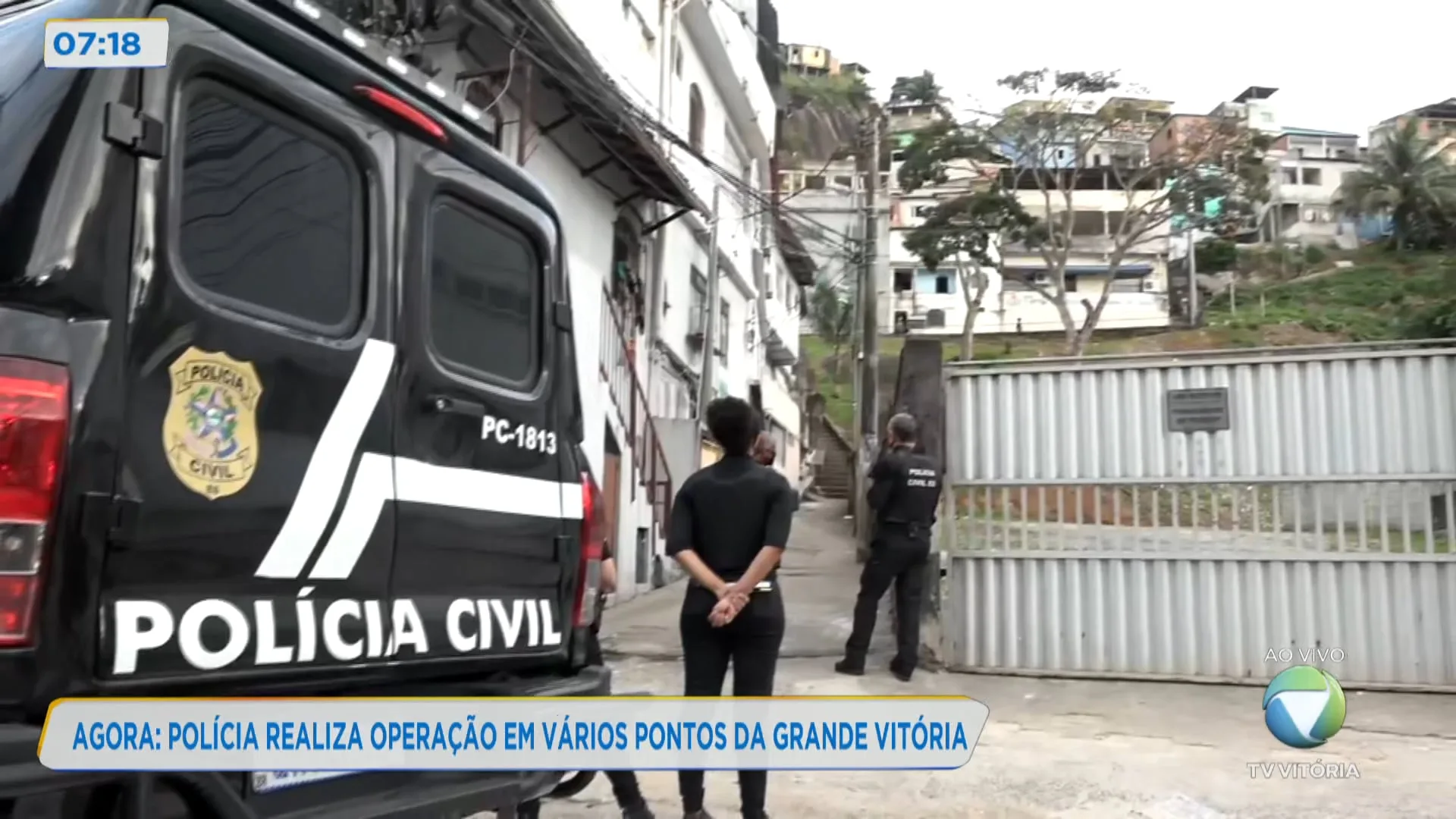 Polícia faz operação no Morro da Garrafa, em Vitória, hoje