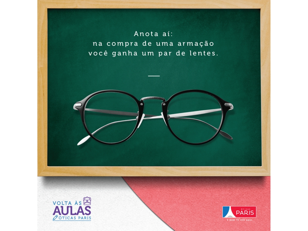 Promoção “Volta às Aulas” na Óticas Paris Promoção “Volta às Aulas” na Óticas Paris