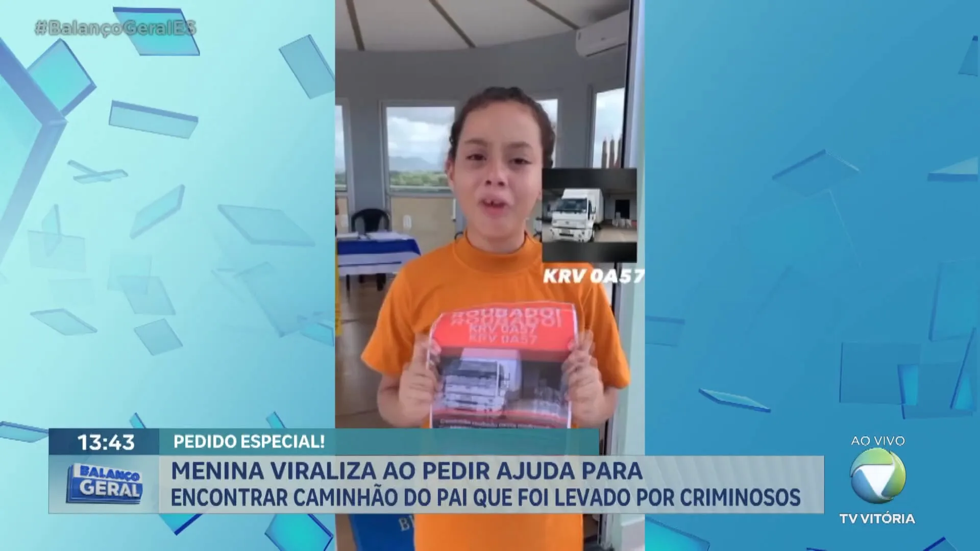 Menina viraliza ao pedir ajuda para encontrar caminhão do pai