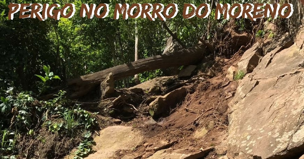 Atenção, corredores! Pedras ameaçam rolar e trilha do Morro do Moreno está interditada