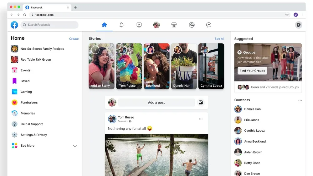 Facebook começa a disponibilizar novo layout para usuários