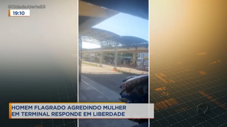 Homem flagrado agredindo mulher em terminal responde em liberdade