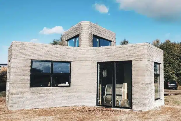 Casa impressa em 3D na Dinamarca. Foto divulgação.