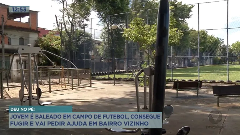 Rapaz é baleado em campo de futebol de Maria Ortiz e pede ajuda no bairro vizinho