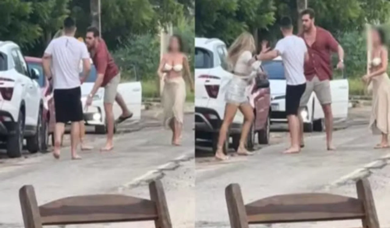 VÍDEO | Casais brigam e trocam agressões em praia famosa de Fortaleza