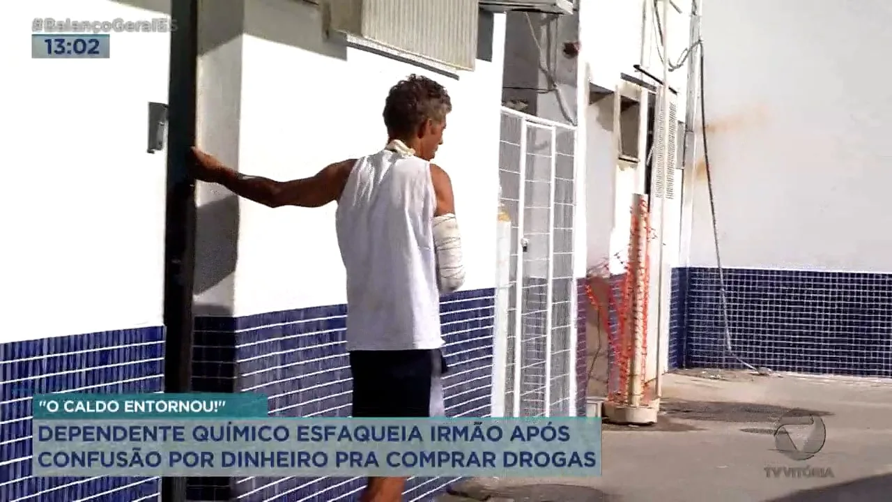 Dependente químico esfaqueia irmão após confusão por dinheiro pra comprar drogas